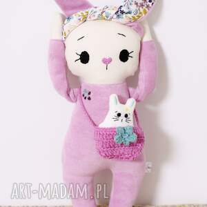 królik jagódka - różowy króliczek, prezent dla dziewczynki, miękka