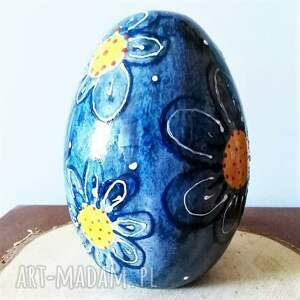 pracownia blue ceramiczne jajko duża wielkanocna pisanka handmade, jako
