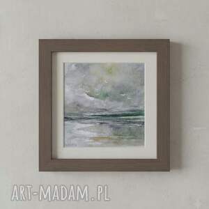 morze - akwarela formatu 15/15 cm