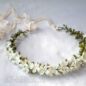 Jaśminowy sen - romantyczny biały wianek handmade w stylu cottagecore