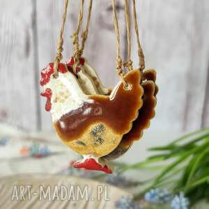 Prezent kury - dekoracje wiszące, ozdoby ceramiczne, kurki