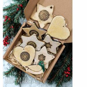 pomysł na świąteczny prezent Komplet ozdób ceramicznych