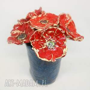 prezent walentynki duży piękny wyjątkowy komplet kwiaty 6szt wazon handmade
