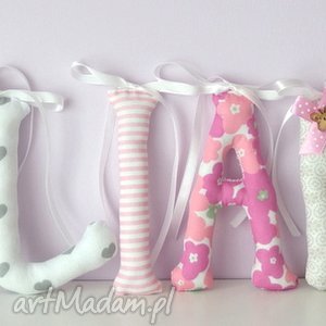 literki szyte imię liliana ozdoba pokoju - pinezka pokoik dziecka