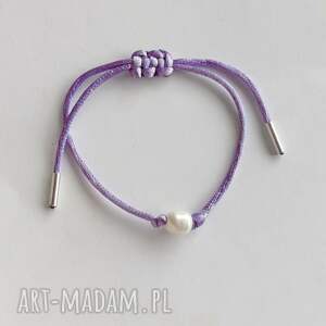 Regulowana bransoletka z perłą i srebrem 925 handmade