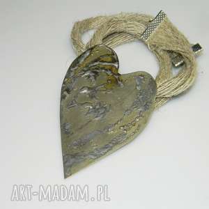 handmade wisiorki serce z alpaki - n26