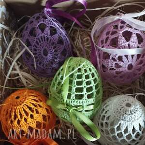 dekoracje wielkanocne zestaw jajek szydelkowych jajko d3 szydełkowe