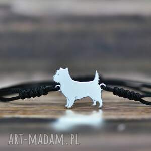 handmade cairn terrier - brabsoletka z psem, srebro 925