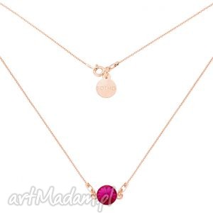 handmade naszyjniki naszyjnik z różowego złota z ciemno różowym kryształem swarovski®