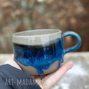 ręcznie wykonane ceramika handmade kubek ceramiczny beton blue| duży | | męski | ok 470