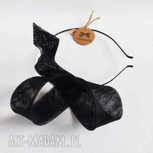 handmade ozdoby do włosów czarna kokarda