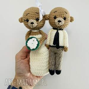 splotomaniaa młoda para misie maskotki ślubne ręcznie robione prezent pamiątka