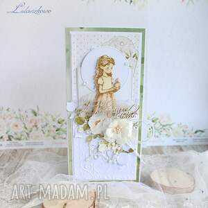 scrapbooking kartki kartka komunijna pamiątka pierwszej komunii świętej złote