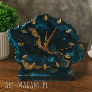 ekskluzywny zegar stołowy z żywicy epoksydowej domu lub biura, efekt