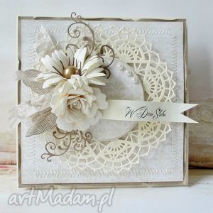 handmade scrapbooking kartki w dniu ślubu w pudełku