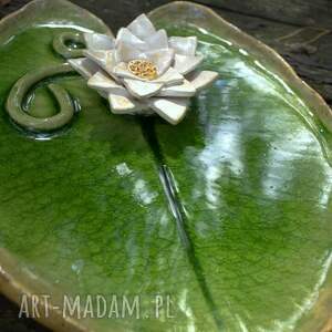 ceramika patera lilia wodna, talerz ozdobny