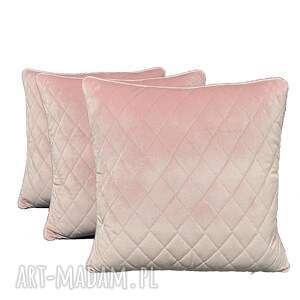 ręcznie robione poduszki velvet komplet jasny róż 45x45cm