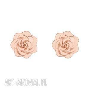 Kolczyki różyczki z różowego złota, pozłacane