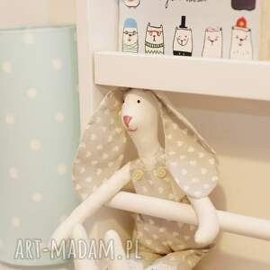 handmade pokoik dziecka przytulanka królik karol (szary w serca)