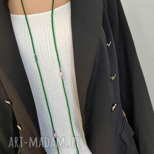 Naszyjnik Kirsten Zielone Korale Długie z Perłą