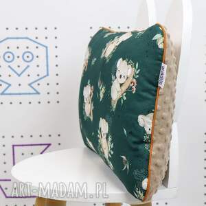 handmade pokoik dziecka płaska poduszka do łóżeczka koala zieleń 30x45