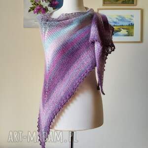 pod choinkę prezent, ręcznie na drutach - lekka, duża, ekskluzywna chusta