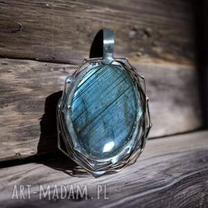 talizman intuicji zbroja z labradorytu dla duszy artysty, wisior naszyjnik