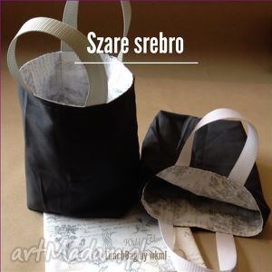 handmade szare srebro lunchbag by wkml