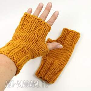 mitenki rękawiczki z jednym palcem unisex miodowe, bez palcow