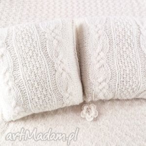 handmade poduszki poduszki robione ręcznie wełna 40x40 cm 2szt
