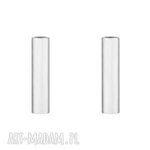 Srebrne kolczyki rurki, srebro, sztyfty, delikatne