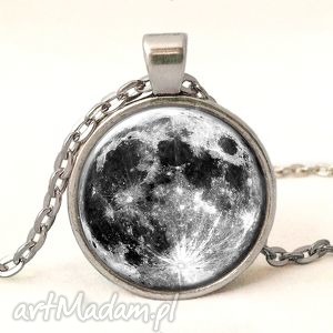 pełnia księżyca - medalion z łańcuszkiem kosmos, prezent