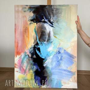 Lady - obraz kobiecy 60x80 cm na płótnie bawełnianym (fine art + akryl)