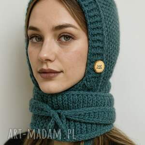 ciepła balaclava kominiarka kaptur z szalikiem zamiast czapki wełna