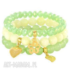 handmade green & light yellow set with pendants