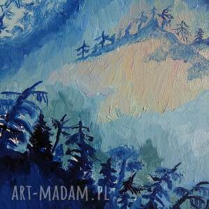 obraz olejny pejzaż góry we mgle salonu obrazy na zamówienie