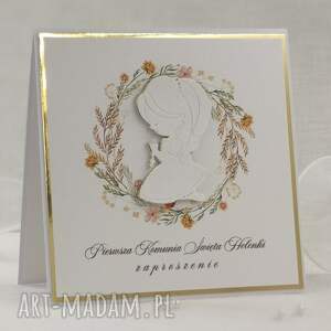 zaproszenia na komunię z personalizacją, wzór 43e pierwsza komunia