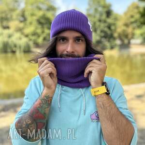 Męski bawełniany komin “Fiolet”, zimowy buff na zimę