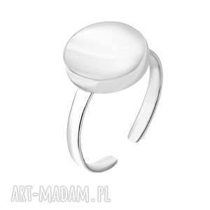 srebrny pierścionek z perłowym kołem, masa perłowa, uniwersalny modny
