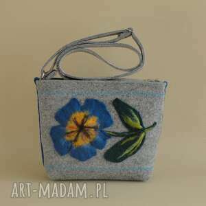 handmade na ramię mała torebka z kwiatem