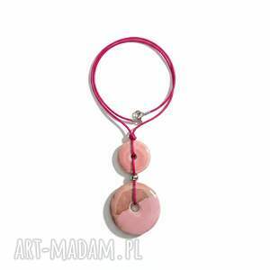 wisior ronee z ceramiką (różowo - różowy), naszyjnik z wisiorem