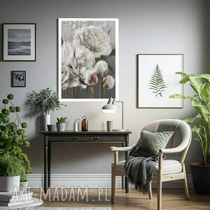 dom obraz do salonu drukowany na płótnie kwiaty piwonii 04185 format 50x70cm