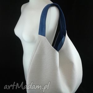 handmade na ramię sack cream & blue