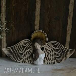 anioł ceramiczny - sitan prezent, ślub, aniołek nad drzwi, chrzest