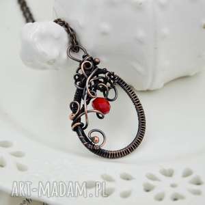 red elegance - naszyjnik romantyczny z miedzi w stylu retro biżuteria elfia