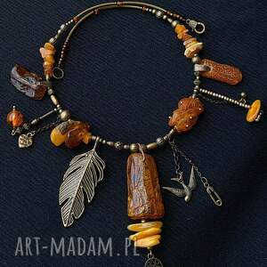 Galeria-Limart - Bursztyn inaczej naszyjnik unikatowy handmade luksusowy prezent. Elegancko (boho, )