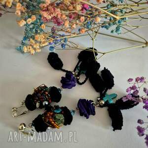 klipsy boho kolorowe zwariowane z pomponami lekkie boks x1, etno, folk