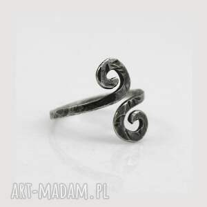 pierścionek wężowy - rozm xs srebrny 2511 01 ooak, biżuteria słowiańska
