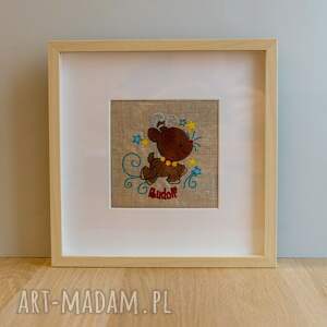 pokoik dziecka haftowany obrazek - renifer rudolf, świąteczny prezent, dekoracja