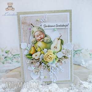 scrapbooking kartki kartka na narodziny, chrzest, gratulacje z okazji narodzin